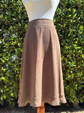 Y2K Moschino Jeans Skirt Faun Faux Suede Rhinestone Embellished
